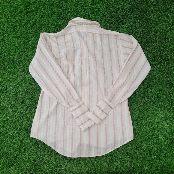 Vintage 60s Hampshire House by Van Heusen Button Shirt Medium 15.5 33 Textured - Picture 5 of 11